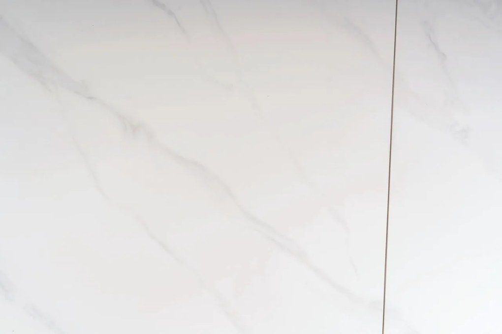 Masa extensibila John Ceramica marmura alba/negru mat - L120-180 cm