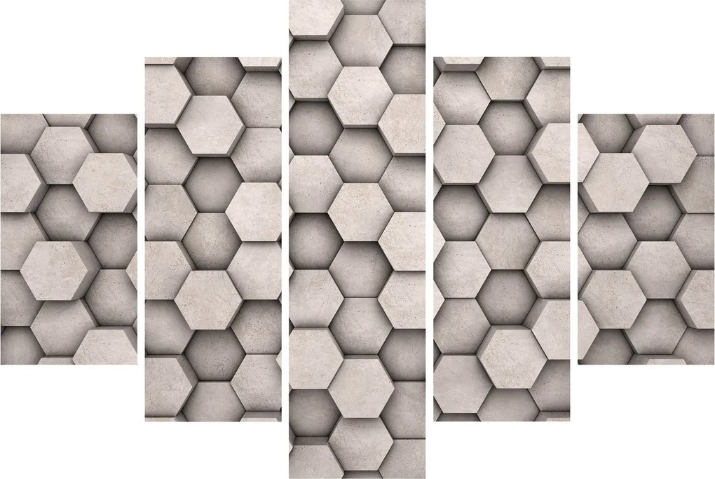 Tablou - Hexagoane design beton (150x105 cm)