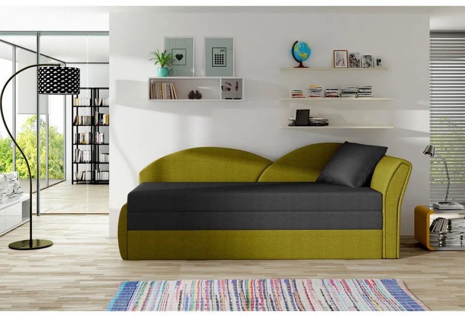 Canapea extensibila cu spatiu pentru depozitare, 218 x 80 x 77 cm, Aga R, Eltap (Culoare: Gri inchis, Verde inchis)