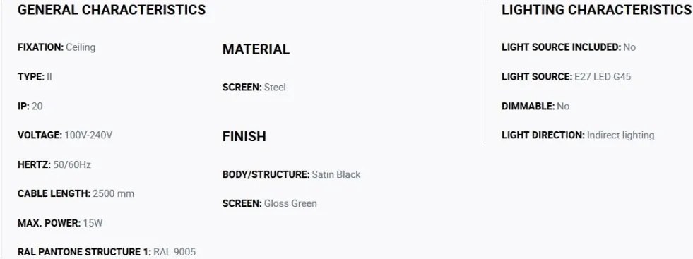 Lustra suspendata metal TATAWIN S 5L negru, verde