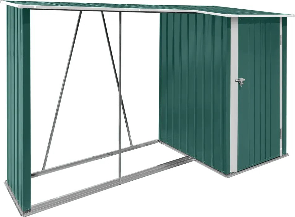 şopron din lemn cu şopron, 270x104x159 cm, verde închis, ARPOL TYP 2