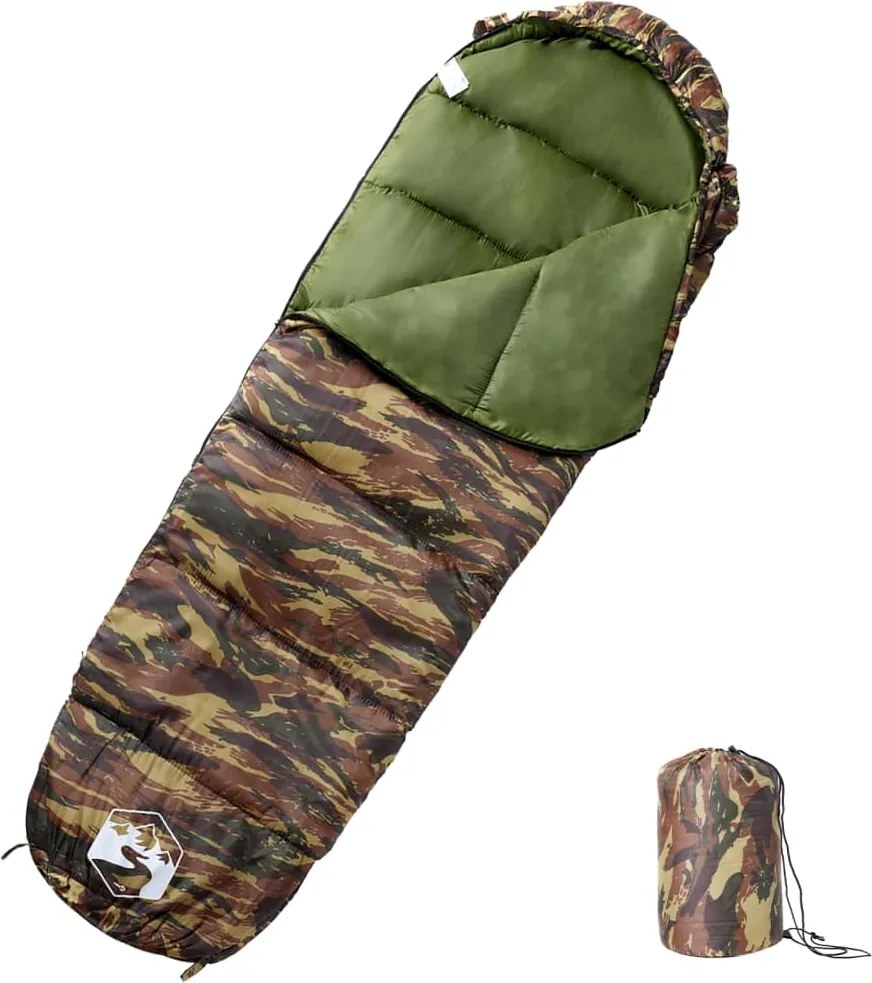 vidaXL Sac de dormit tip mumie pentru adulți de camping, 3 anotimpuri