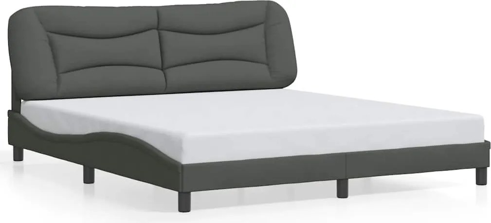 vidaXL Cadru de pat fără saltea, Hvar, gri închis, 180x200 cm, textil