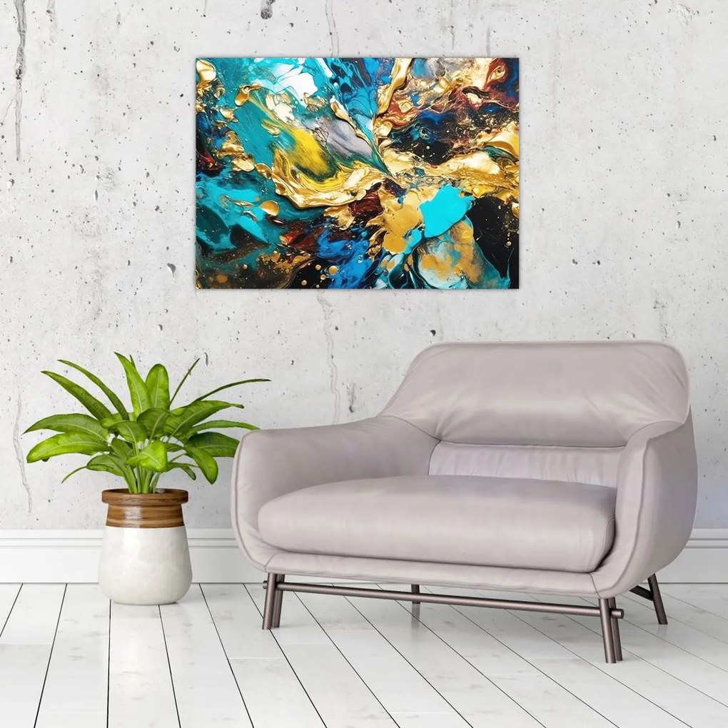 Tablou pe sticlă - Pictură în ulei texturată (70x50 cm)