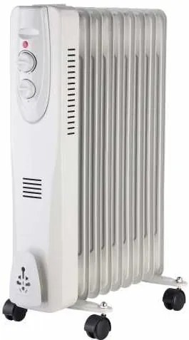Pachet promotional Radiator electric portabil cu ulei, 9 elementi, 2000W + Prelungitor 5 prize, 3m Well
