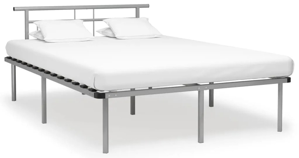 vidaXL Cadru de pat, gri, 160 x 200 cm, metal