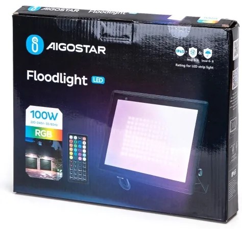 Aigostar - Proiector LED RGBW 100W/230V IP65 + telecomandă