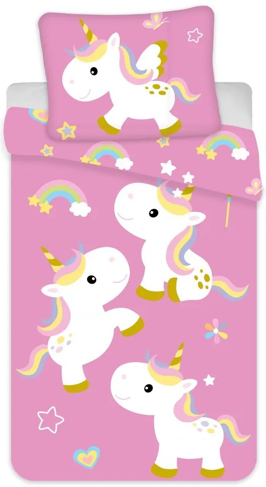Unicorn Fun lenjerie de pat copii 100×135 cm, 40×60 cm
