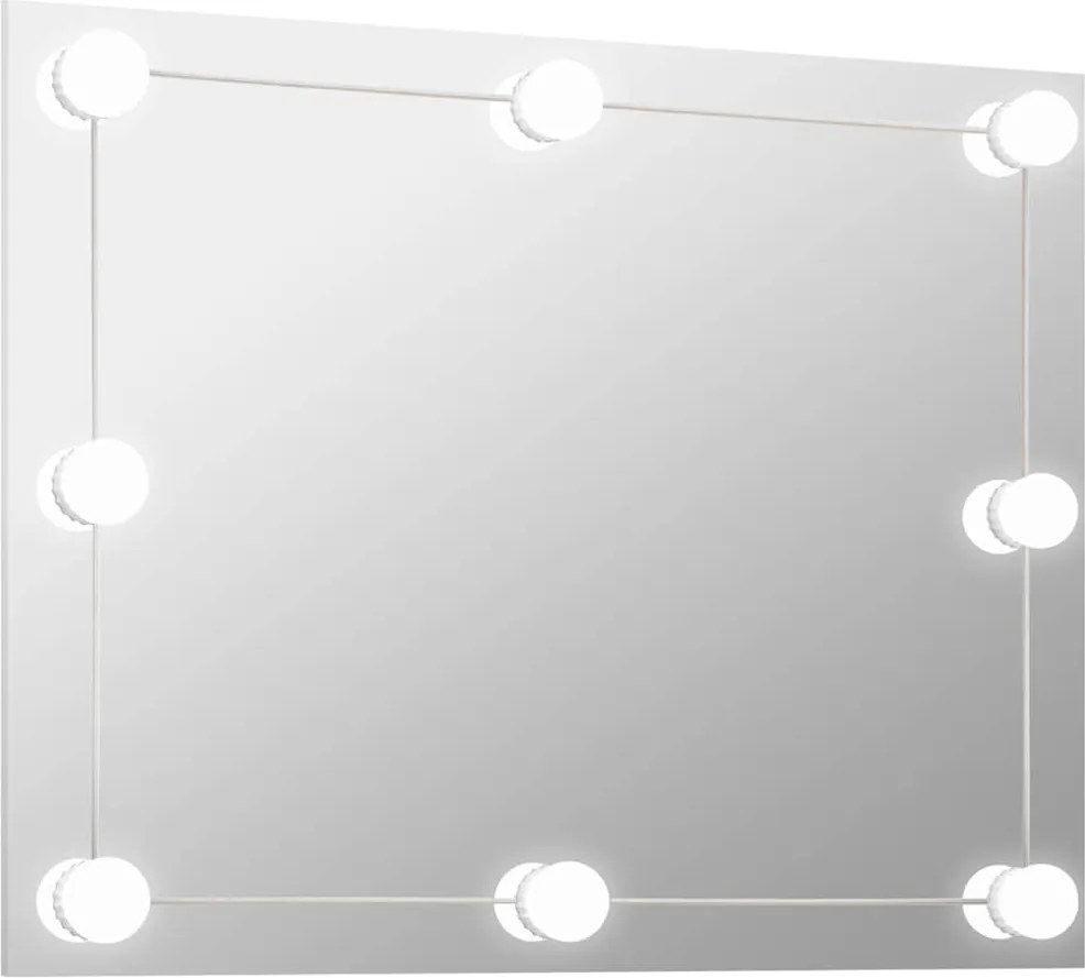 vidaXL Oglindă de perete lumini LED fără ramă sticlă dreptunghiulară