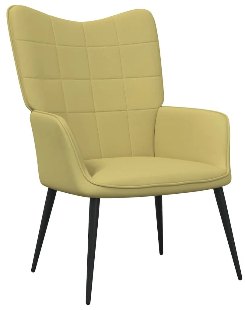 327957 vidaXL Scaun de relaxare cu taburet, verde, textil