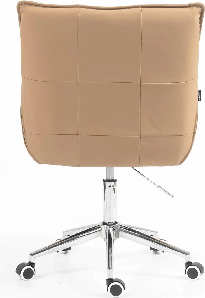 HR560K Scaun Caramel Piele Ecologica Premium Soft cu Bază Cromata