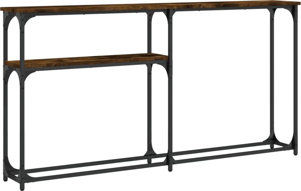 vidaXL Măsuță consolă, stejar fumuriu, 145x22,5x75 cm, lemn prelucrat