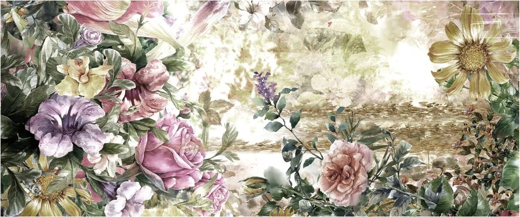 Tablou - Flori de design (120x50 cm)