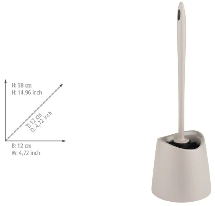 Perie de WC taupe din plastic Portes – Allstar