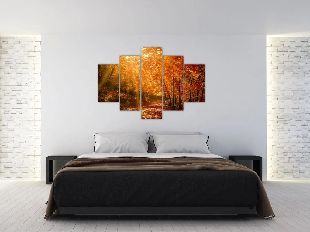 Tablou cu pădurea în toamnă (150x105 cm)