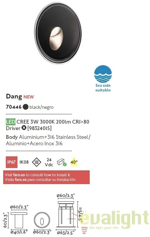 Spot LED incastrabil exterior pavaj DANG 3W 70446