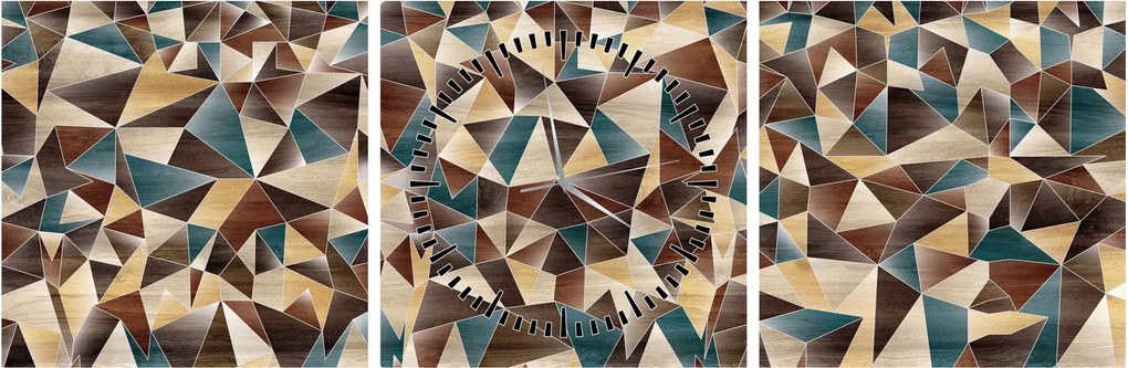 Tablou - Triunghiuri (cu ceas) (90x30 cm)