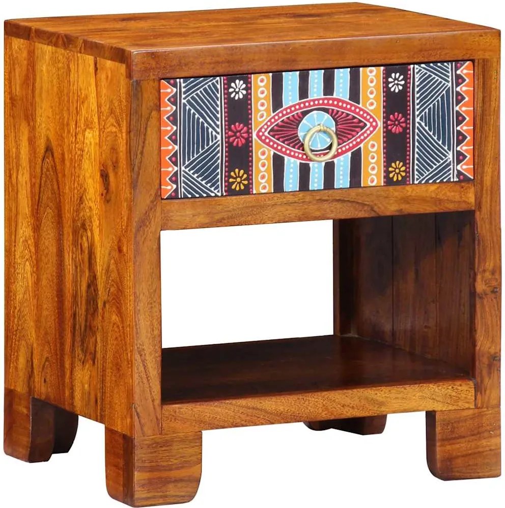 vidaXL Bufet Multicolour 40 x 35 x 45 cm lemn masiv de acacia