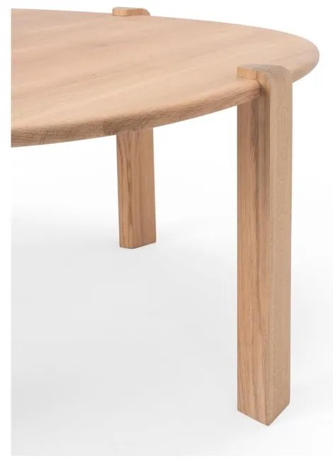 Măsuță de cafea în culoare naturală rotundă din lemn de stejar ø 100 cm Kulin – Gazzda