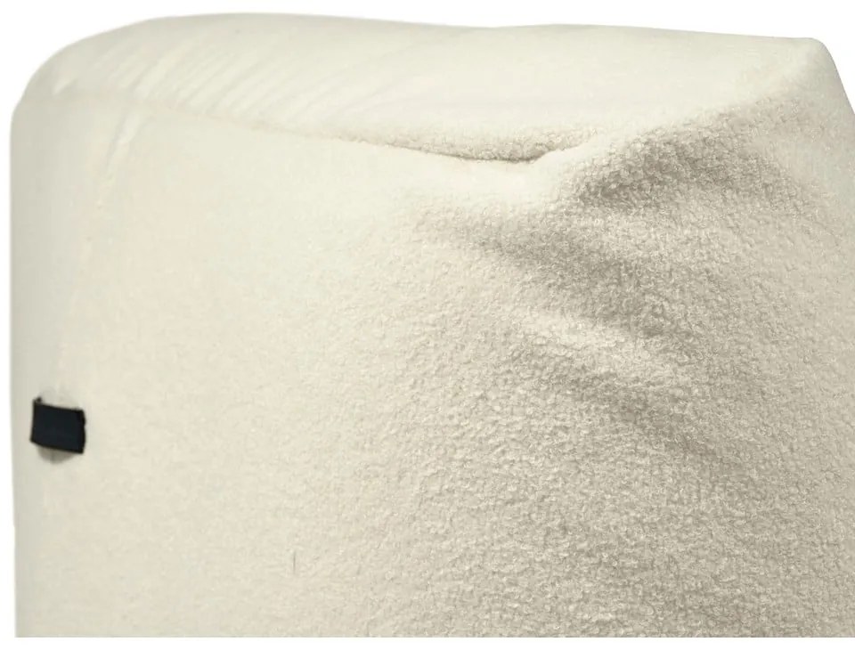 Fotoliu bean bag crem cu tapițerie din țesătură bouclé Tube 100 – SLOWDOWN