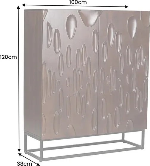 Comoda inalta cu model 3D, Lemn Salcam, Maro, DUNE 120cm