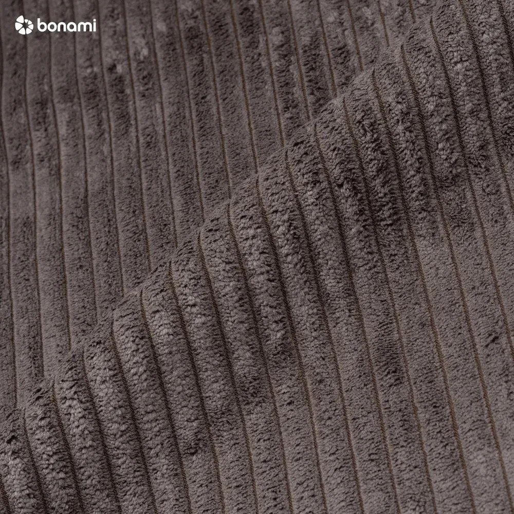 Canapea taupe extensibilă cu tapițerie din catifea reiată 245 cm Nihad – Bobochic Paris