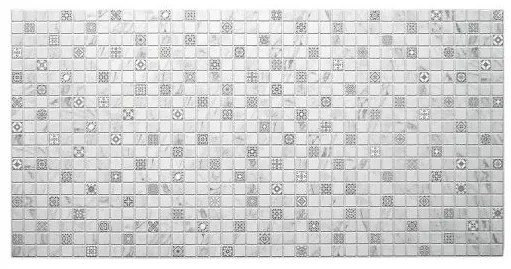 Panou decorativ, PVC, model mozaic, nuante gri si alb, 96x48.5cm