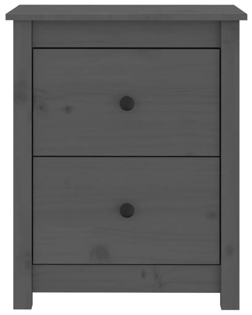 Noptiera, gri, 50x35x61,5 cm, lemn masiv de pin 1, Gri