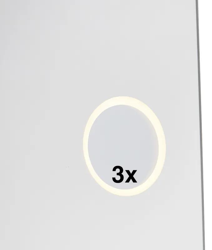 Oglindă de baie 60x80 cm incl. LED cu regulator tactil și ceas - Miral