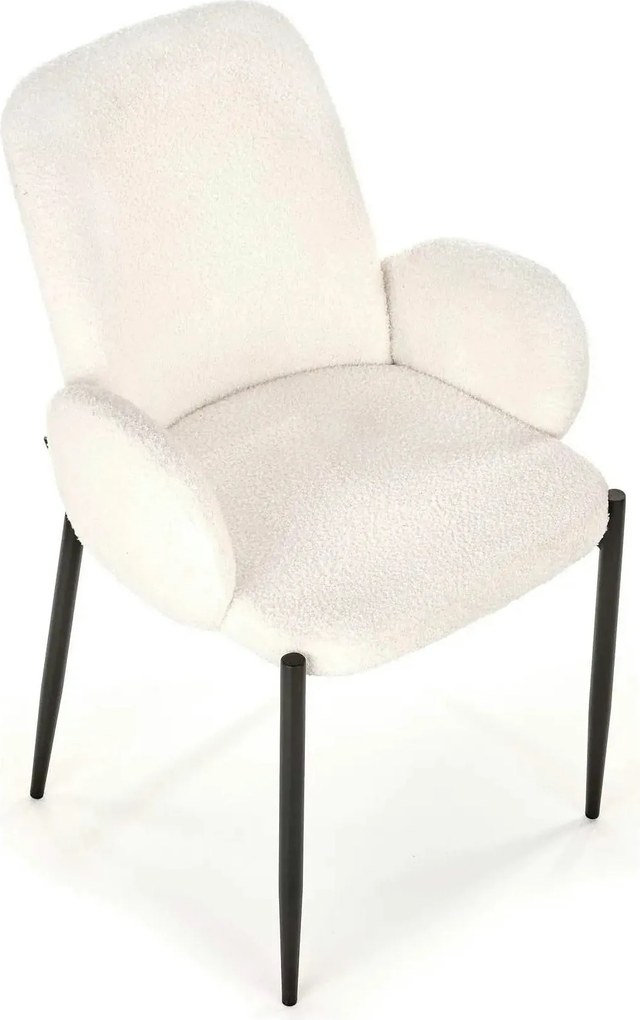 Scaun K477, crem/negru, stofa/metal, 58x58x89 cm