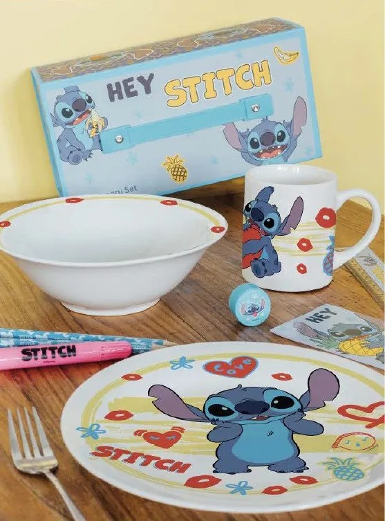 Disney Lilo și Stitch Heart set de masă din porțelan în cutie de cadou