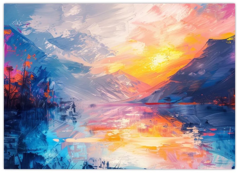 Tablou pe sticlă - Pictura peisajului (70x50 cm)