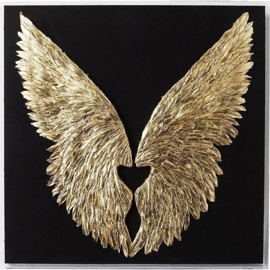 Decoratiune de perete Wings Auriu Negru 120x120cm