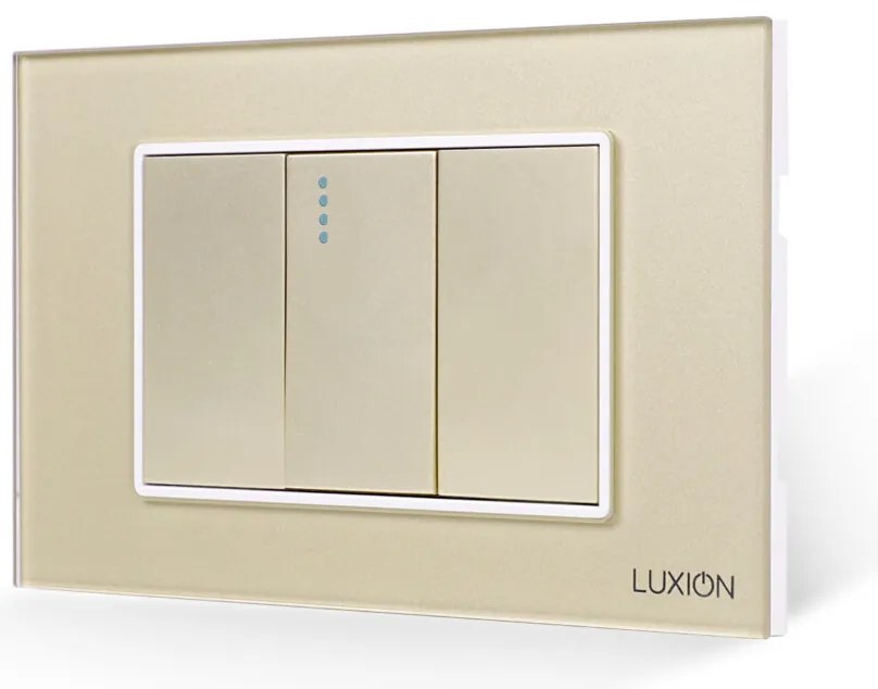 Intrerupator Simplu Mecanic 1M si 2 Taste False LUXION cu Rama din Sticla, Standard Italian, 3M