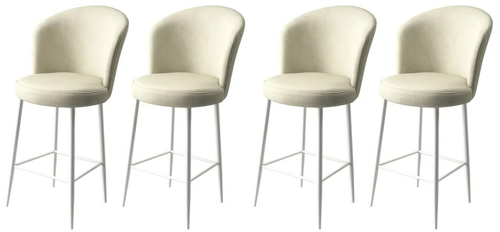 Set de scaune de bar Fora Cream and White, 4 buc., 4 buc