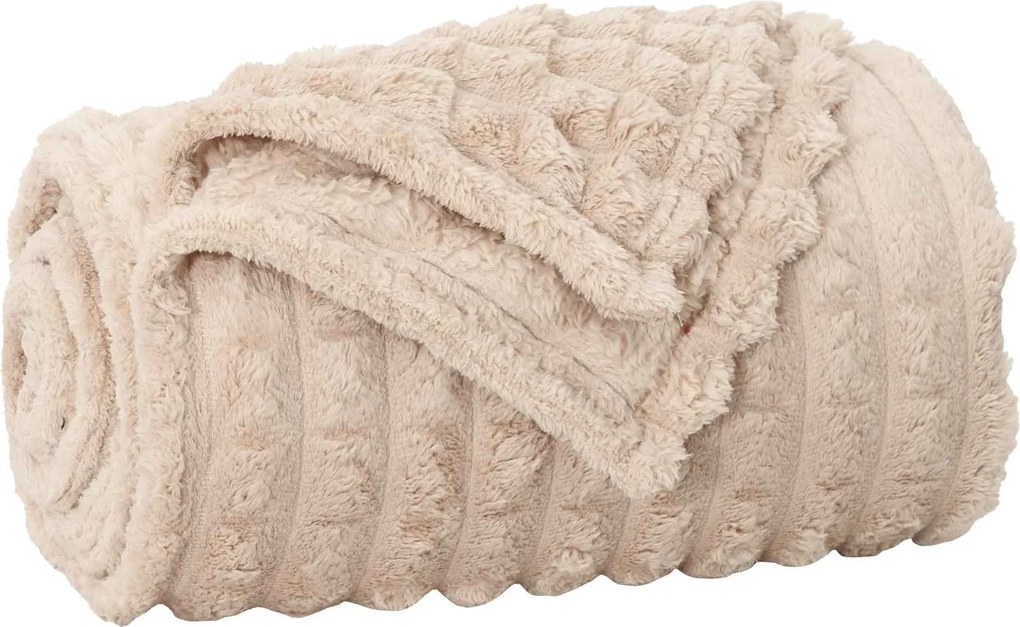 vidaXL Pătura de aruncat Bej 200 x 150 cm Molton