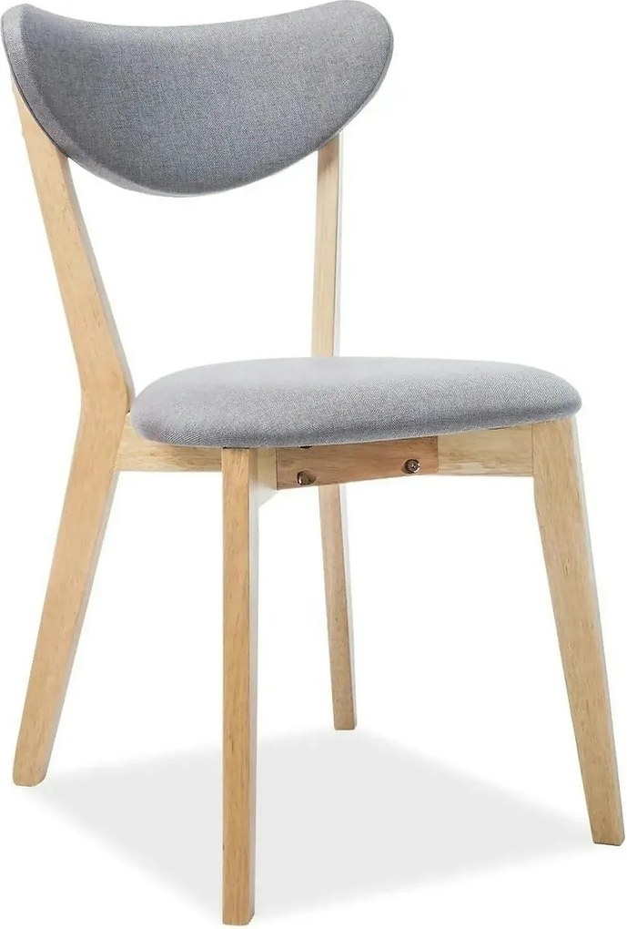 Scaun bucatarie mic BRANDO, gri/stejar, stofa/lemn, 45x40x76 cm