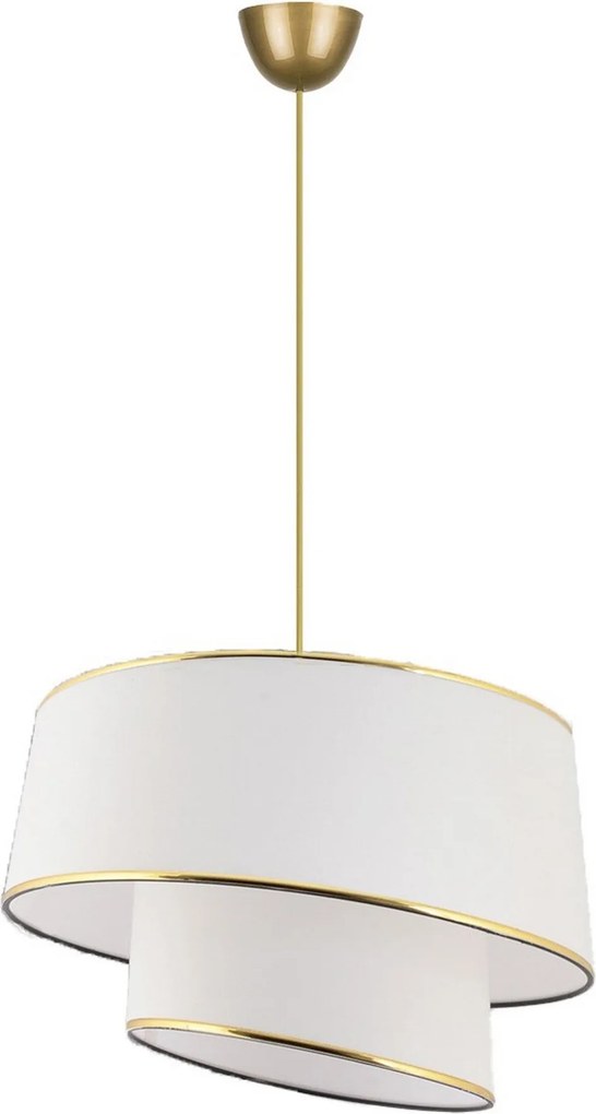 Lustra BARETTE, alb/auriu, material textil/metal, 32x65 cm