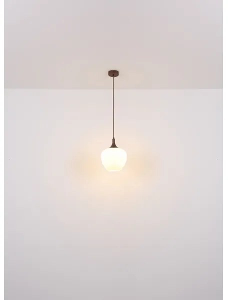 Lustră pe cablu MAXY 1xE27/60W/230V alb/maro Globo 15548H1C