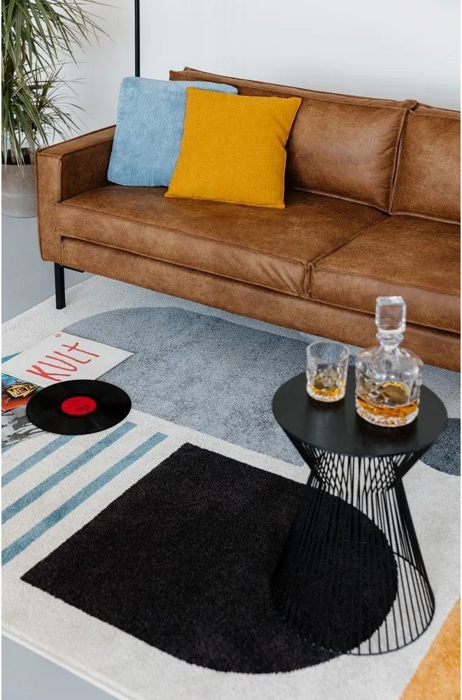 Canapea maro din imitație de piele 216 cm Rate - Scandic