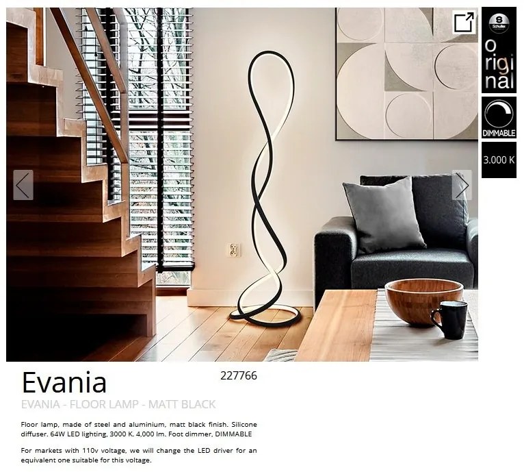 Lampadar LED design modern Evania