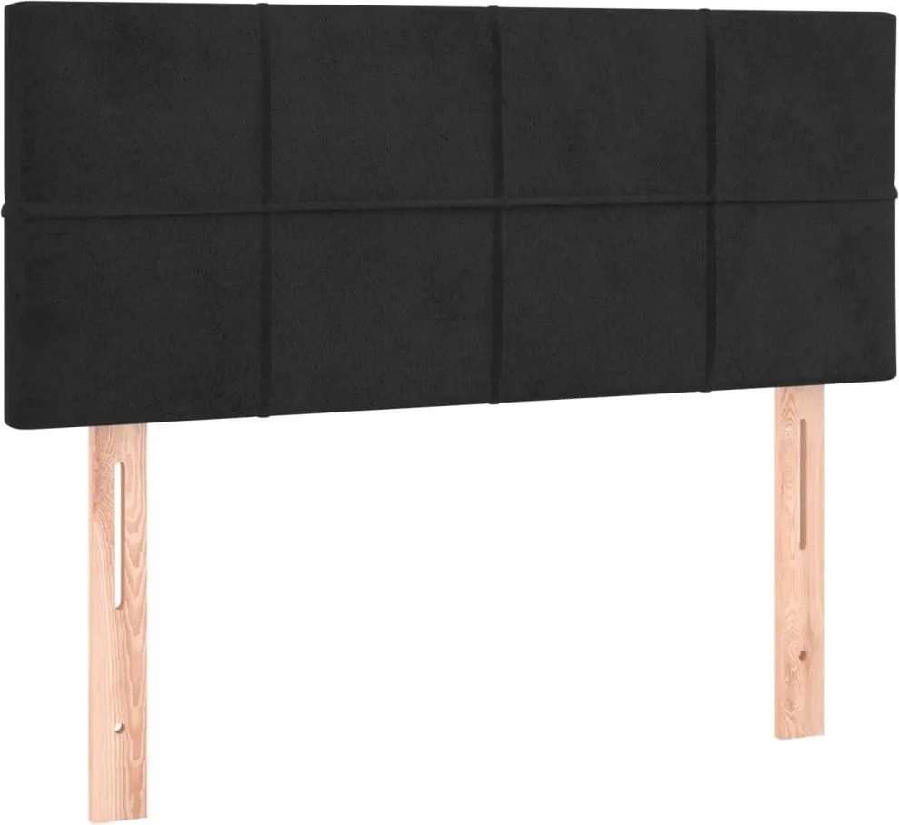 vidaXL Tăblie de pat, negru, 100x5x78/88 cm, catifea