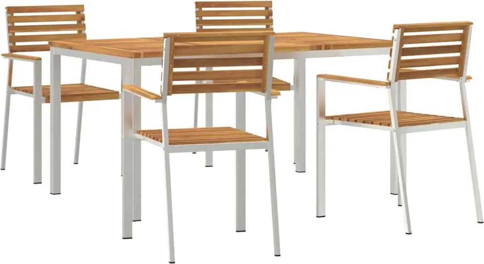 vidaXL Set de masă pentru grădină 5 pcs Maro Lemn Solid de Acacia