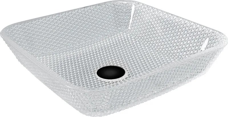 Mexen Mika lavoar din sticlă pe blat 40 x 40 cm, transparent - 24104000