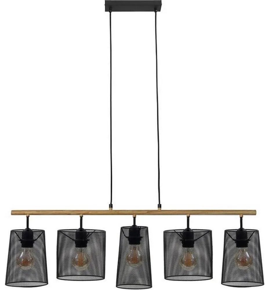 Brilo 4078-054 - Candelabru pe cablu WOOD & STYLE 5xE27/60W/230V