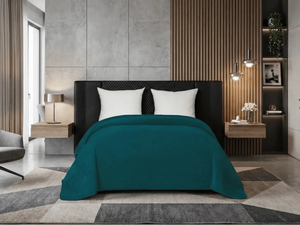 Cuvertura de pat din catifea ASTRALIA, petroleu Dimensiune: 170 x 210 cm