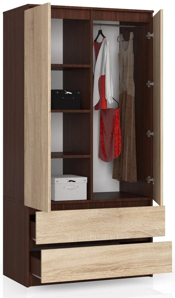 Dulap de haine Safwan (wenge + Stejar sonoma). 1069447