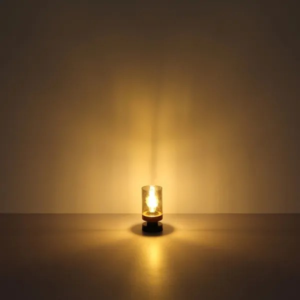 Lampă de masă FINCA 1xE27/40W/230V metal/lemn Globo 15557T