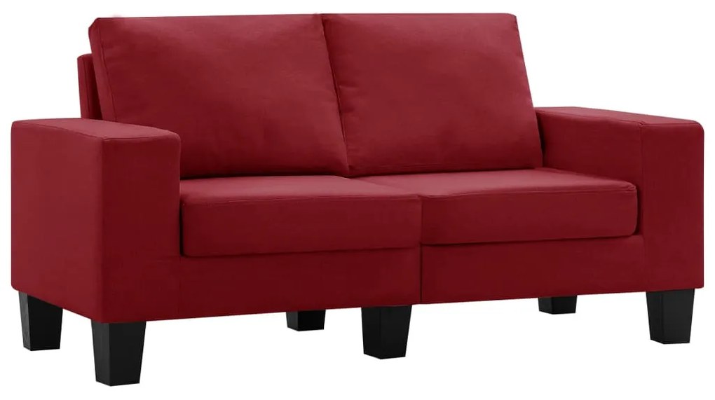 287118 vidaXL Canapea cu 2 locuri, roșu vin, material textil