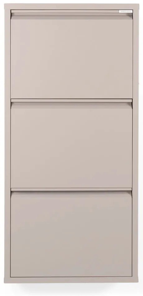 Pantofar taupe cu deschidere înclinată din metal 50x103x15 cm Billy – Spinder Design